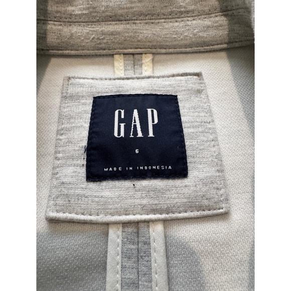 GAP Heather Gray SingleButton Notched Lapel French Terry Casual Blazer Womens 6 - Picture 4 of 7